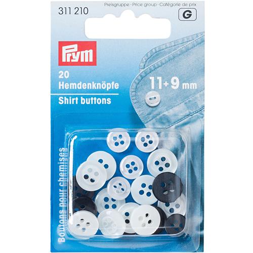 Prym Hemdenknopen 14 x 11 mm 6x 9 mm imitatiepaarlemoer/antraciet