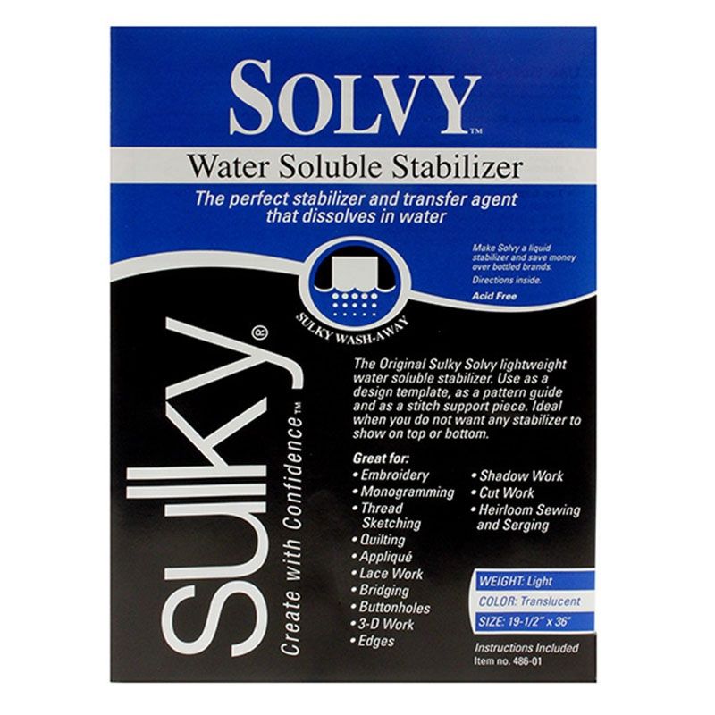 Solvy Water Soluble Stabilizer 90x50cm transparant