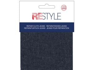 Restyle Jeans reparatiedoek kleur 211 Donker Blauw 10 x 30 cm