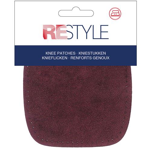 Restyle 2 opstrijkbare kniestukken kleur 763 Bordeaux rood