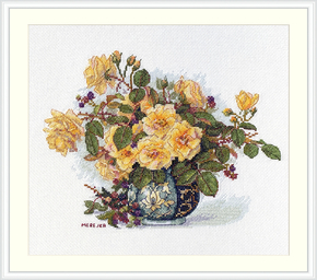 Borduurpakket Merejka Roses and Berries 23 x 17/5 cm