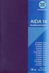 Aida 14 count kleur 589 blauw 39x45 cm