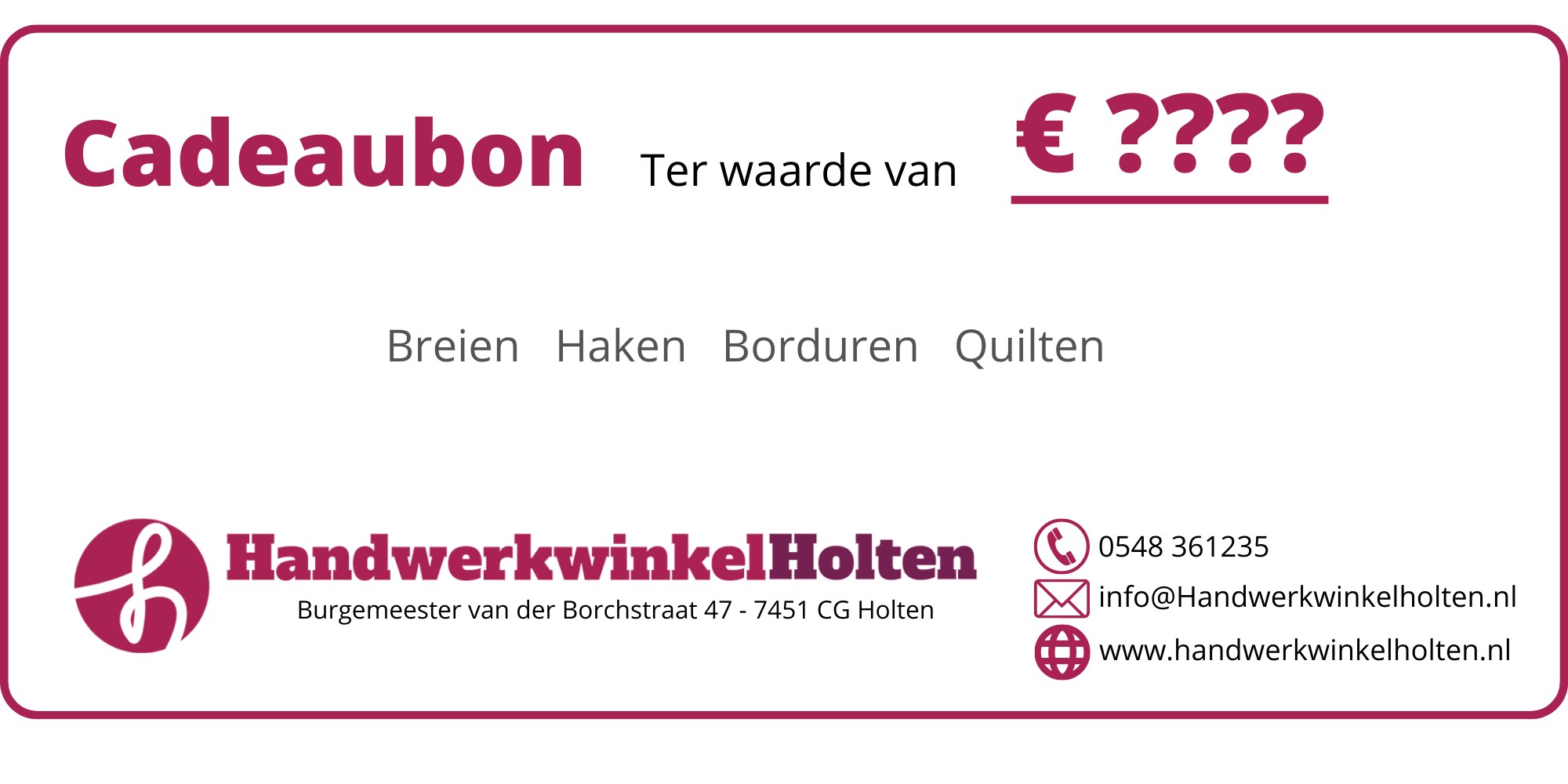 Cadeaubon € 1--