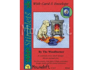 Borduurpakket postkaart By The Woodburner