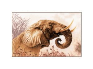 Borduurpakket Lanarte Animals An Elephant Call ( Olifantenroep ) 43 x 26 cm