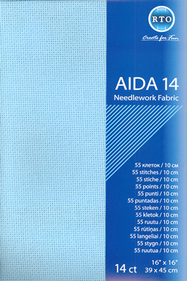 Aida 14 count kleur 503 licht blauw 39x45 cm