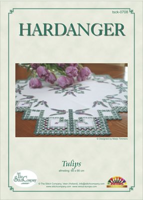 Hardangerpatroon Tulips 66 x 66 cm