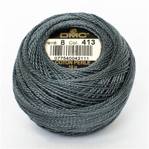 DMC 116 Coton Perlé 8 kleur 413 borduur -en hardanger garen 10 gram 80 meter