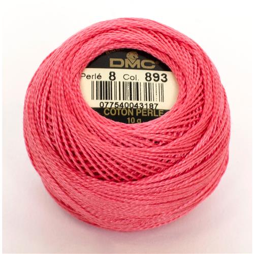 DMC 116 Coton Perlé 8 kleur 893 borduur -en hardanger garen 10 gram 80 meter