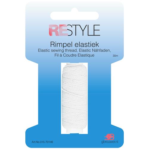Restyle Rimpel elastiek 30 m wit