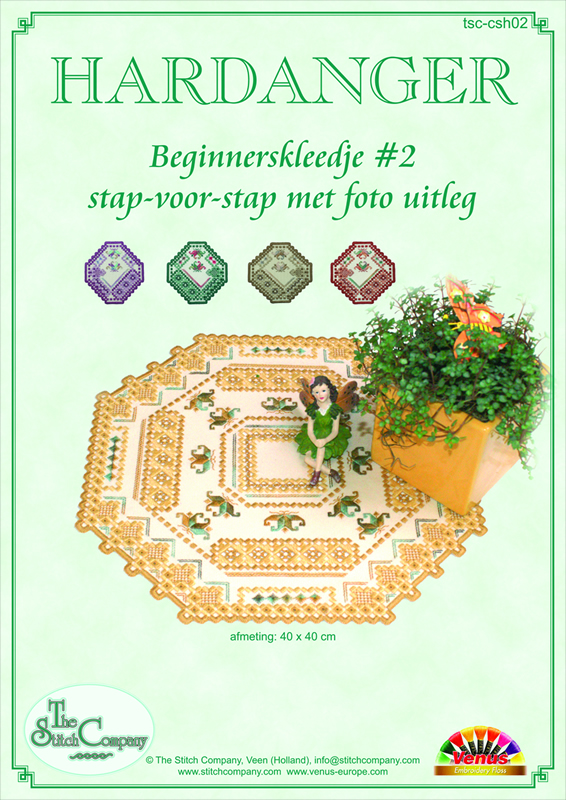 Hardanger beginnerspakket kleedje 40 x 40 cm 02C Kleur Geel