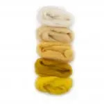 Europese Merino Lontwol - Kleurset 1 - White/Yellow (5x10 gram)