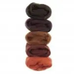 Europese Merino Lontwol - Kleurset 08 Dark Brown (5x10 gram)
