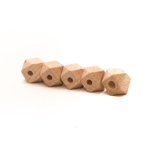 Houten Hexagonkraal naturel 10 mm 5 stuks