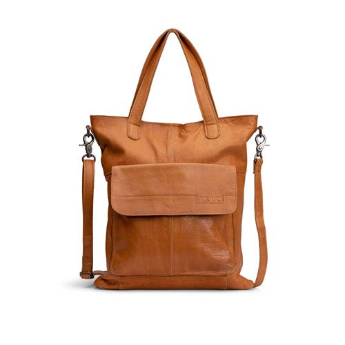 MUUD Arendal Handgemaakt leren tas voor handwerkprojecten 35x34cm kleur WHISKY