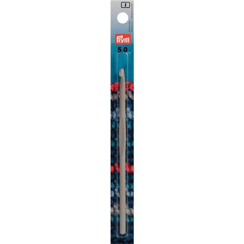 Prym 195141 Wolhaaknaald met duimsteun ALU grijs 14 cm 5 mm