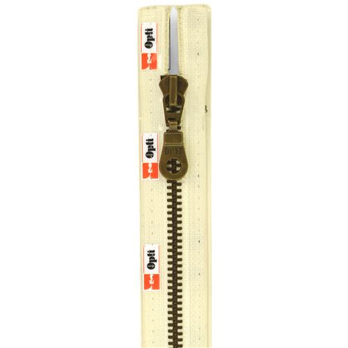 Rits Opti A M60 niet deelbaar antiek metaal 18 cm kleur 0089 gebroken wit