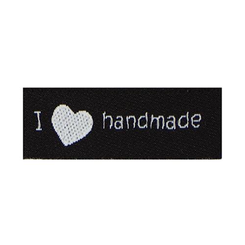 Label I Love Handmade L x B 10mm x 30mm Kleur 000 zwart 4 stuks