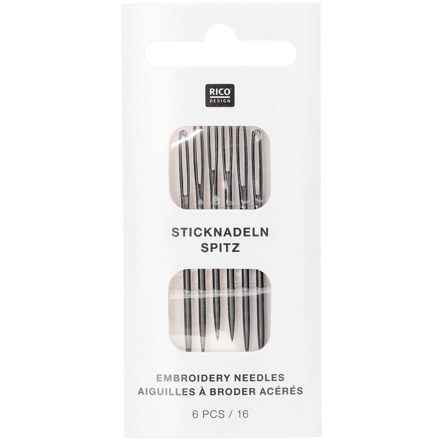 Borduurnaalden Rico scherp 6 st no 16 kleur zwart.