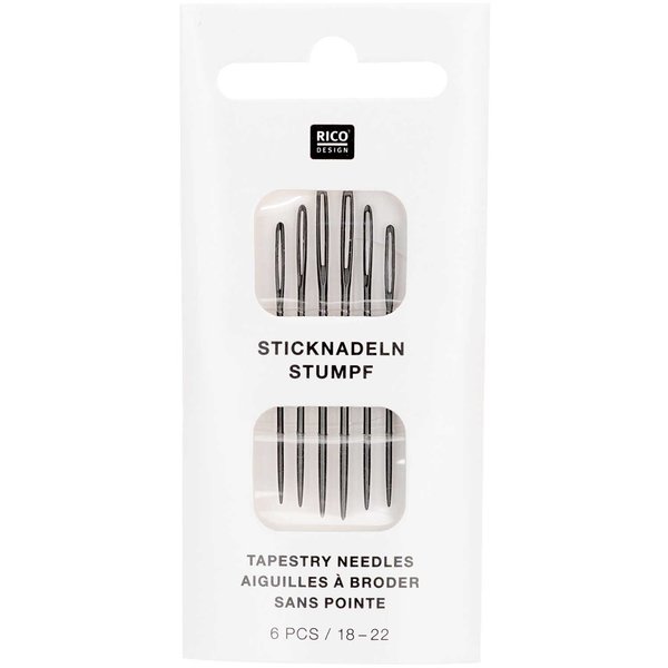 Borduurnaalden Rico stomp 6 st no 18 - 22 kleur zwart