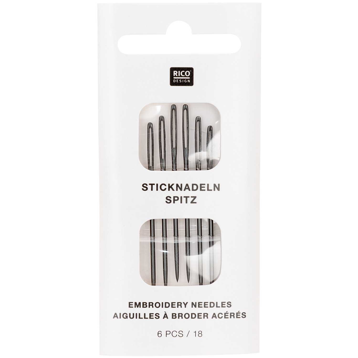 Borduurnaalden Rico scherp 6 st no 18 kleur zwart