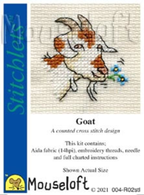 Mouseloft borduurpakketje 5 x 5 cm Goat R02