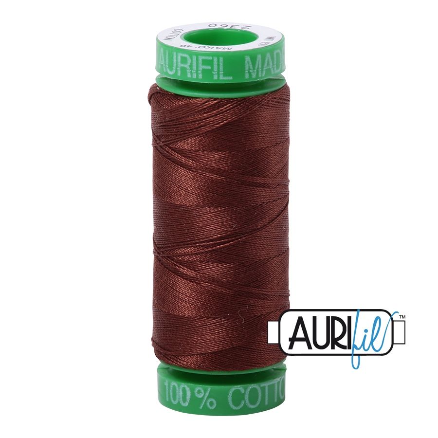 Aurifil Mako 40 kleur 2350 Copper 150 meter Cotton