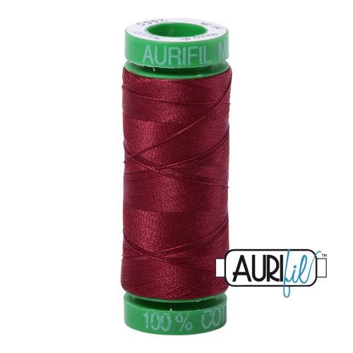 Aurifil Mako 40 kleur 2460 Dark Carmine Red 150 meter Cotton