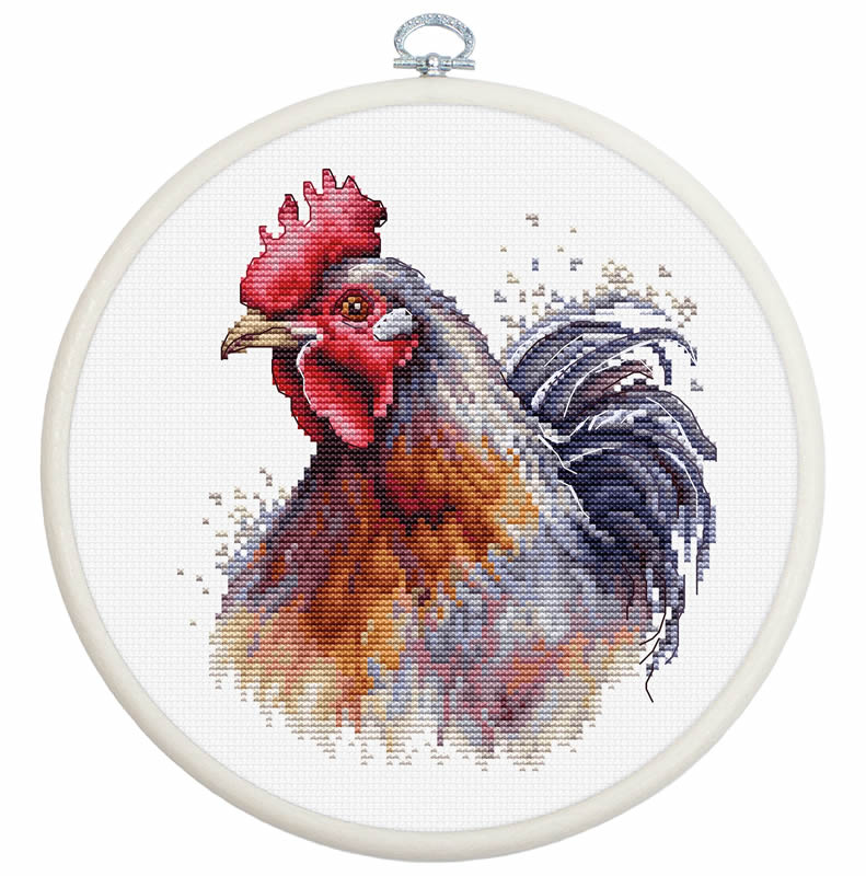 Luca S Borduurpakket The Cock 13/5 x 15 cm LS-BC217 Afmeting: 13,5 x 15 cm Stof: Zweigart Aida, wit Specificaties: 16 count (6,3 kr/cm) Garen: 6-draads borduurgaren Aantal kleuren: 41 Type handwerk: Kruissteek Trefwoorden: Vogels