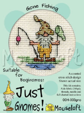 Mouseloft borduurpakketje 5 x 5 cm Just Gnomes Gone Fishing ml-00h-003