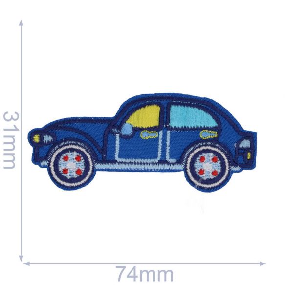 Applicatie Oldtimer donkerblauw 74 x 31 mm