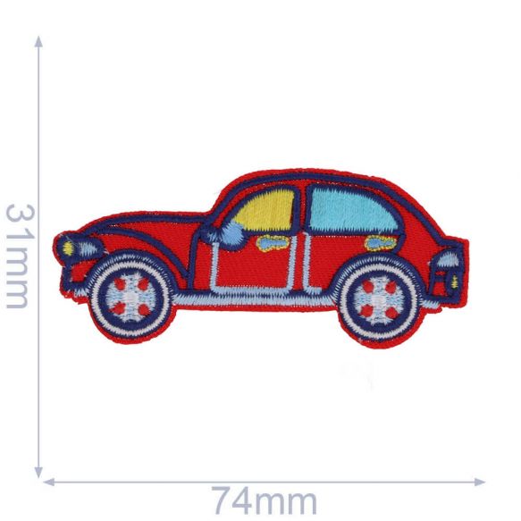 Applicatie Oldtimer rood 74 x 31 mm