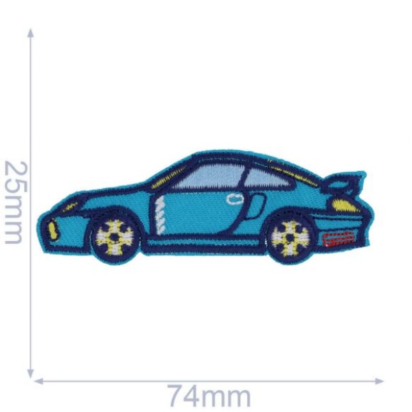 Applicatie Applicatie Raceauto blauw 74 x 25 mm