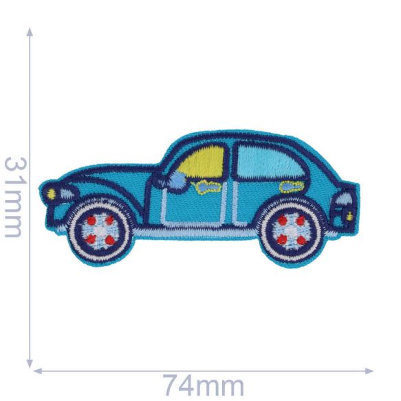 Applicatie Oldtimer lichtblauw 74 x 31 mm