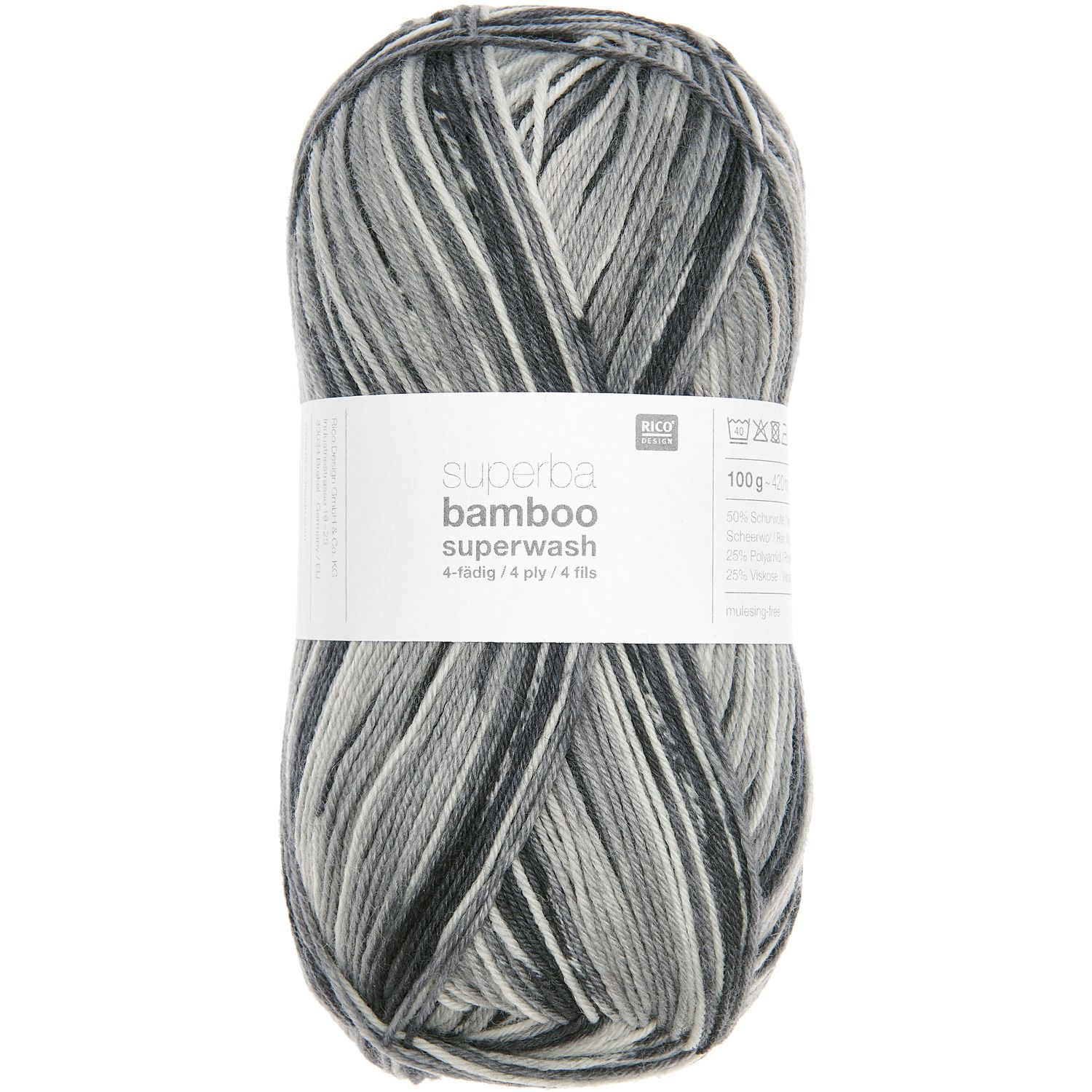 Rico Socks Bamboo Rainbow 4-draads kleur 061 100 gram