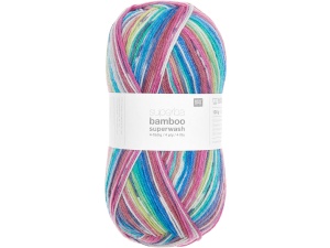 Rico Socks Bamboo Rainbow 4-draads kleur 059 100 gram