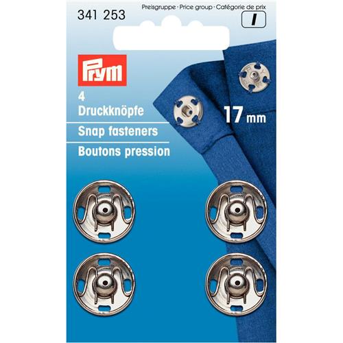 Prym I 4 aannaaidrukknopen 17 mm nikkel 341 253
