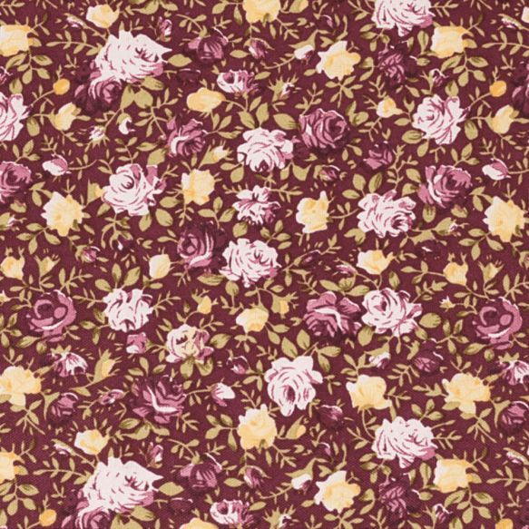 Quiltstof Tissu de Marie Stof bloemen 96060-1 Paars Rood Groen 150 cm breed..