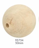 Houten kralen naturel 50 mm