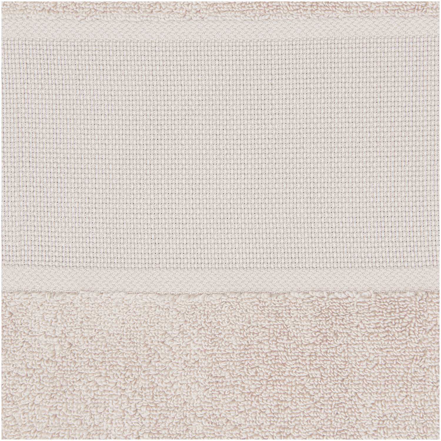 Handdoek met borduurrand 50x100 cm kleur Licht beige