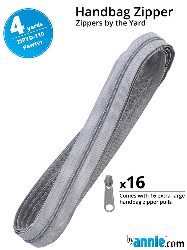 Rits By Annie kleur 110 Pewter 3.65 meter