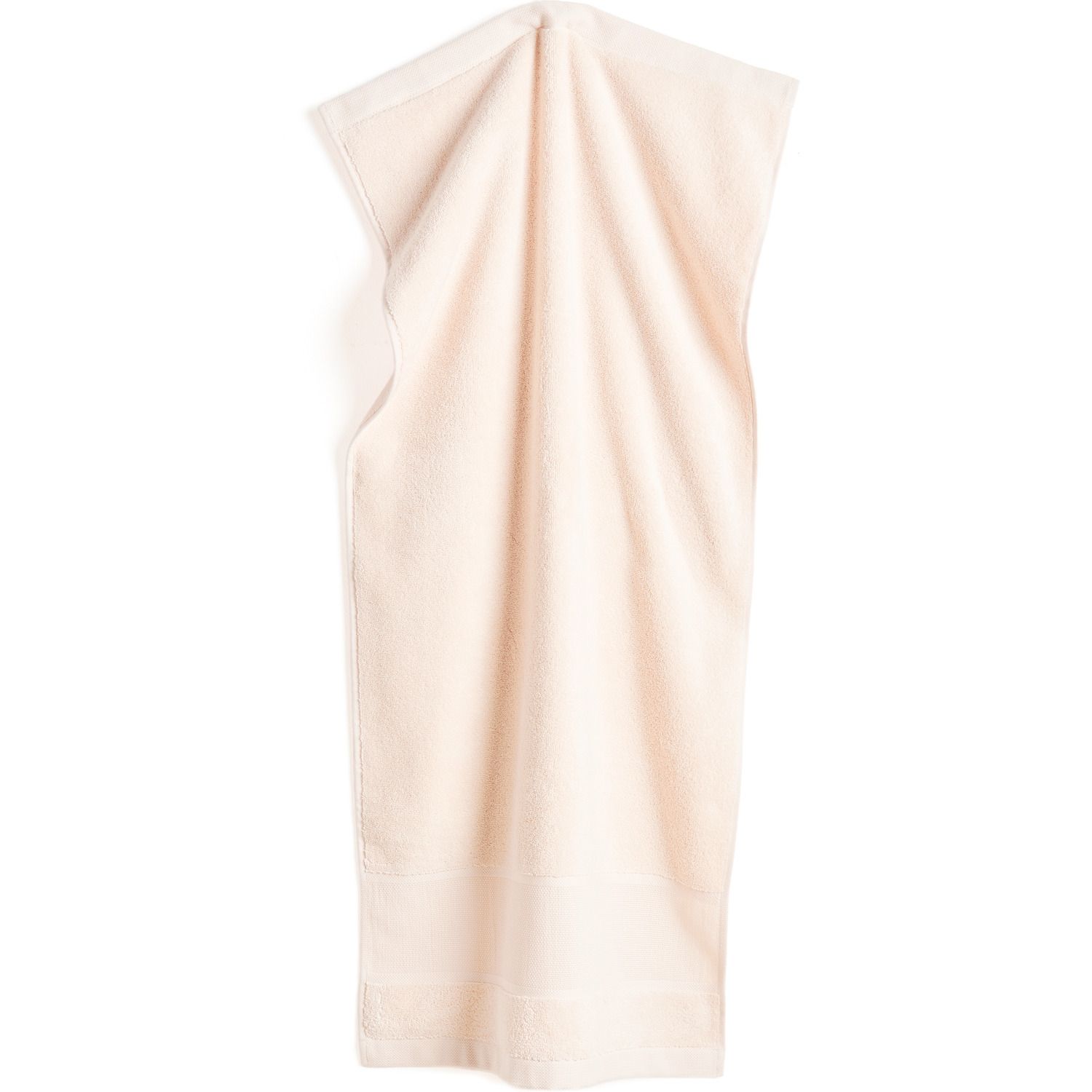 Handdoek met borduurrand 50x100 cm kleur Puder.