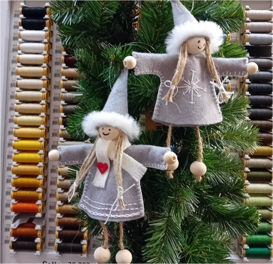 (462) Viltpakket 2449B Vrolijke Tweeling viert kerst Grijze uitvoering