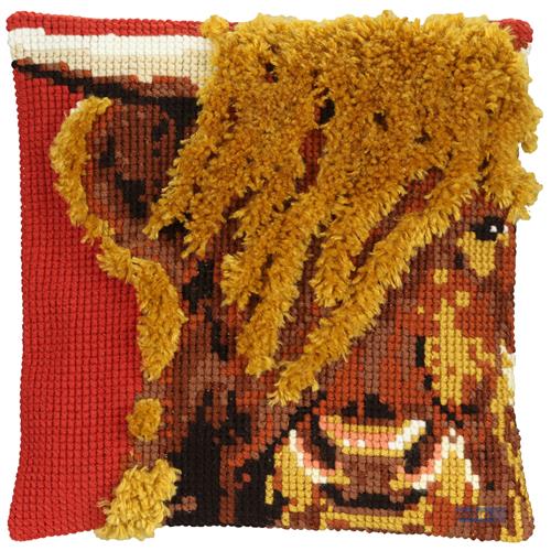 Pako voorbedrukt knoop kussenpakket hooglander 40x40 cm
