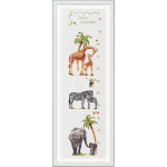 Thea Gouverneur borduurpakket Groeimeter Safari Aida 25 x 110 cm..