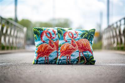 Vervaco knooppakket kit Flamingo's