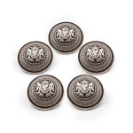 Officiers knopen oud zilver 5 stuks 15 mm