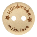 Houten knoop handmade with love 15 mm
