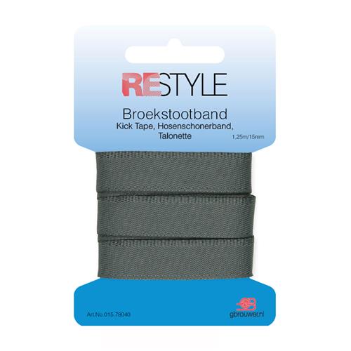 Restyle Broekstootband 1.25 meter 15 mm kleur grijs 002 100% polyester
