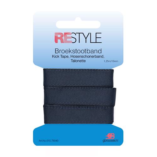 Restyle Broekstootband 1.25 meter 15 mm kleur Blauw 210 100% polyester